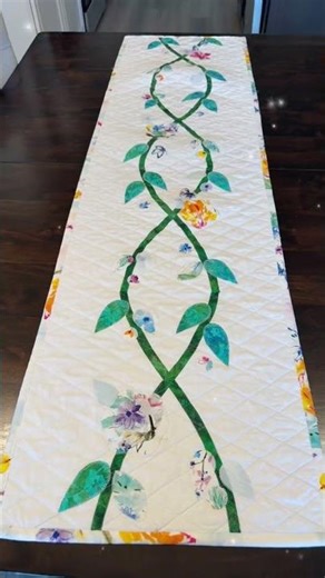 Finished! Gorgeous Floral Vine & Butterfly Table Runner | Missouri Star Quilt Pattern #sewing #quilt