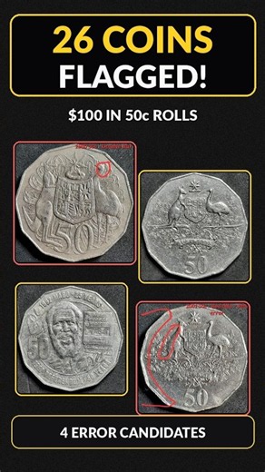 26 Coins Flagged in $100 of 50c Rolls! 🪙 Error Coin Hunt #shorts