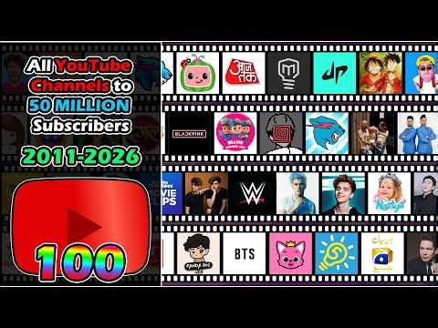 All YouTube Channels that hit 50 MILLION Subscribers: Every Day