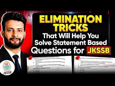 JKSSB Statement Questions 🔥 | Elimination Tricks That Work!