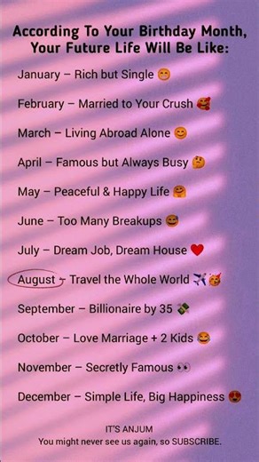Your Future Life According to Your Birth Month 🤓✨