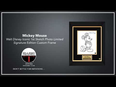 Mickey Mouse Walt Disney Iconic 1st Sketch Photo Limited Signature Edition Custom Frame