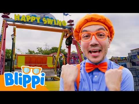Blippi Rides a Roller Coaster at FunSpot Amusement Park! | Blippi | Paws & Learn