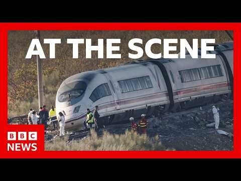 We went to the scene of Spain’s deadly train crash – here's what we saw | BBC News