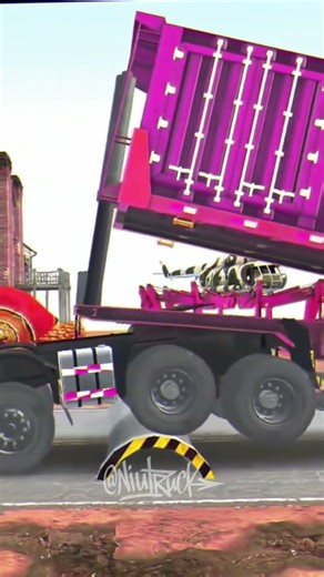 Big truck barely feeling small speed bumps on the road #niutruck #snowrunner