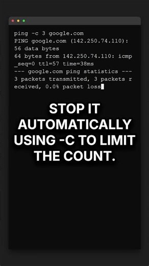 ping: check network connectivity
