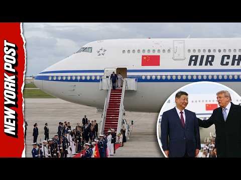 Chinese President Xi's GIGANTIC Plane Touches Down in DC for High-Stakes State Visit With Trump