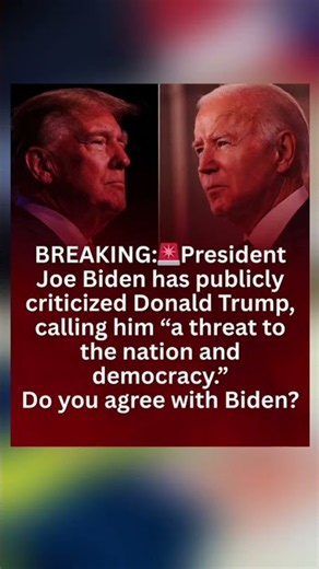 Biden Called Trump a Threat to Democracy 🇺🇸 Do You Agree? YES or NO? #Poll