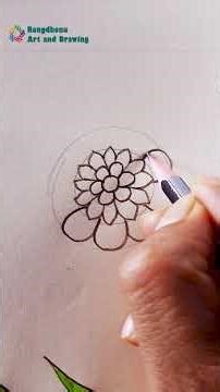 How to Draw a Zinnia Flower | Easy Art for Beginners #rongdhonuartanddrawing #drawing #art