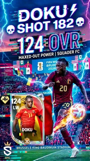 124 OVR Doku's 182 Shot Power is ABSOLUTELY INSANE! 🇧🇪🚀#fcmobile #doku #jeremydoku