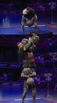 All three men take the event WIN! Glasscock, Mitchell and Nana complete 9 reps on the 95kg dumbell!