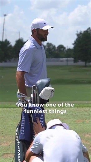 Scottie Scheffler joking with Sam Burns before FedEx St. Jude final round
