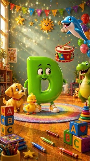 Letter D Song for Kids 🐶🦆🥁🦖 | Learn D Words #Shorts #LetterD