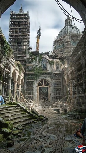 100-Year Abandoned Cathedral Rebuilt from RuinsAncient Cathedral Restoration Timelapse