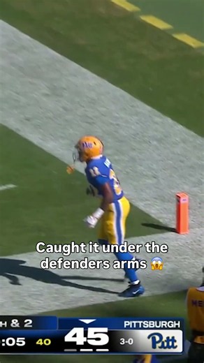 How did he catch that one?! 🤯 #pittsburghpanthers #accfootball #collegefootball