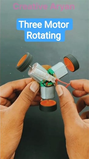 Diy Dc Motor School Project | Three Motor Rotating #shorts #dcmotor #motor