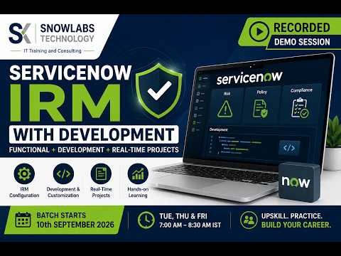 ServiceNow IRM/GRC with Development – Live Demo