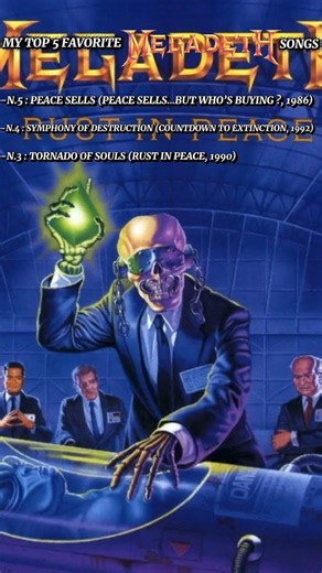 My top 5 favorite Megadeth songs #rock #metal #fyp #music #megadeth #thrashmetal #heavymetal #90s