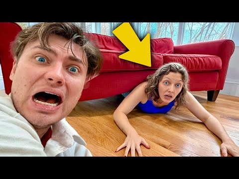 My Sister Got STUCK Under The Couch!