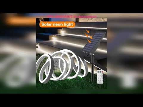 #10M Solar Neon LED Strip Outdoor Pool IP67 Waterproof Flexible 2835 LED Tape Light Sign With Remot
