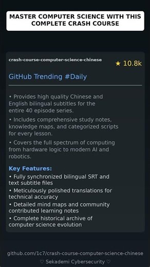 GitHub Trending Repositories: 1c7/crash-course-computer-science-chinese 🇬🇧