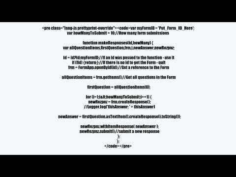 Load form responses with script in sheet - Create initial forms with nothing but an ID number