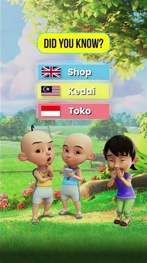 Upin and Ipin went to the shop. 🏪🚶‍♂️🚶‍♂️#UpinIpin #PerbezaanKata #SusantiAsyik #Serumpun