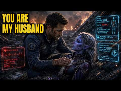 The Human Healed a Bleeding Alien Woman in the Wreckage… "You Are My Husband"
