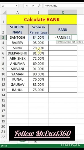 How to Use RANK Function in Excel | Rank Formula Explained in Hindi & English | Excel Tips 2026