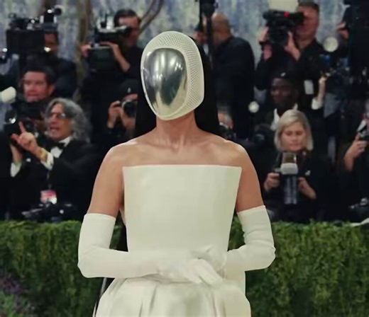 Katy Perry is making fun of AI with the 6 fingers, of the space trip and of Orlando Bloom while wearing a wedding dress because he never married her. QUEEN KATY PERRY AT THE 2026 MET GALA