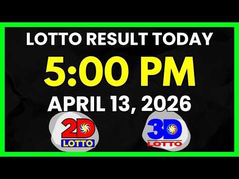 Lotto Result Today 5PM April 13, 2026 Swertres EZ2 PCSO Lotto Draw
