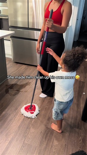 She made him clean up his own mess — funny pet enforcement clip