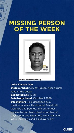Missing Person of the Week: John Tucson Doe