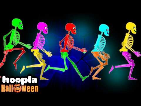 🔴 Five Funny Skeletons Song + Creepy Skeletons by Teehee Town on Hoopla Halloween