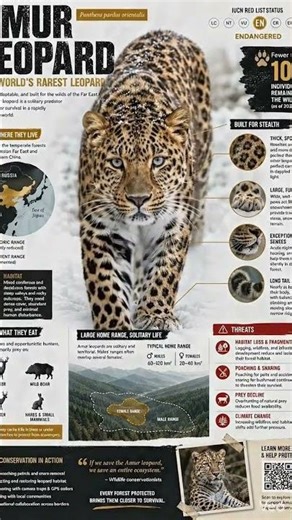 One of the Rarest Big Cats You'll Ever See #wildlife #leopard #endangeredspecies