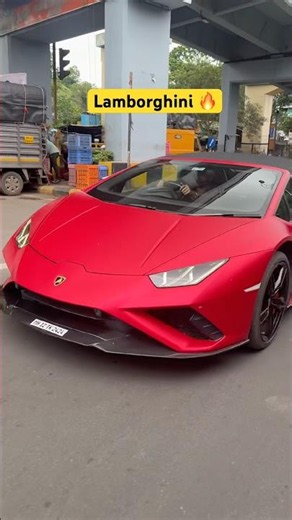 Matte Red Lamborghini Huracán EVO Spyder Spotted in Pune! 🔥 #lamborghini #youtubeshorts #shortsfeed