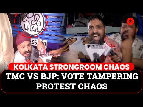 TMC Vs BJP Explosive Chaos Near EVM Strongroom in Kolkata's Bhabanipur
