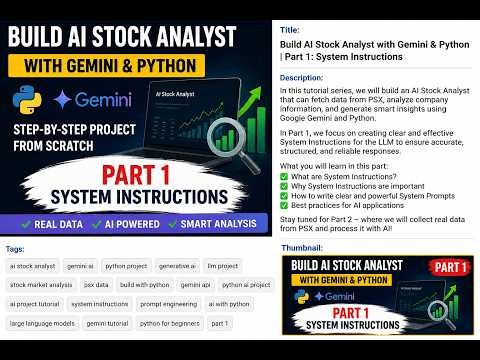 Build AI Stock Analyst with Gemini & Python | Part 1: LLM Engineering