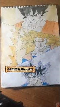 GOKU EVOLUTION: Base ➡️ SSJ3 ➡️ Ultra Instinct!#shortsfeed #shorts #drawing #dbz #goku