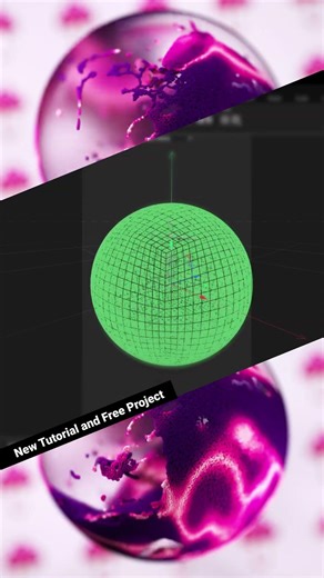 LiquidSphereContainer-NewTutorial-FreeProj-#Cinema4D #C4DTutorial #ParticleSimulation #Liquify