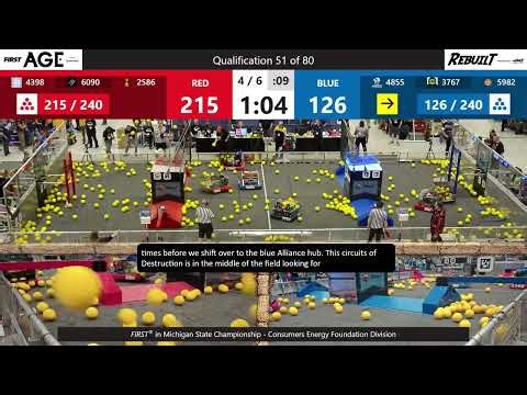 Qualification 51 - FIRST in Michigan State Championship - Consumers Energy Foundation Division