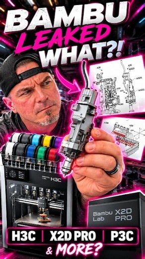 Bambu Lab's Next Printers LEAKED?! H3C, X2D Pro & MORE! 🔥 #shorts