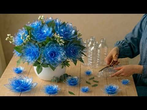 Turn Waste bottles Into Beautiful Flowers! 🌸Very Easy Tutorial ! DIY
