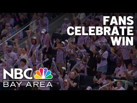 Thousands of fans celebrate Valkyries' win during first WNBA semifinals game