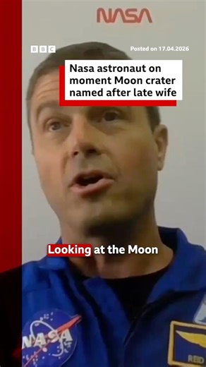 Artemis astronaut describes 'powerful' moment Moon crater named after his late wife. #Nasa #BBCNews