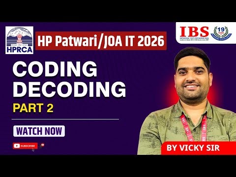 HP PATWARI II JOA IT -2026 || REASONING II CODING DECODING PART 2