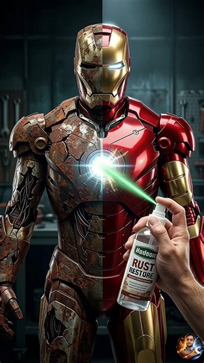 Destroyed Iron Suit Restoration 😳 #shorts #rustremoval