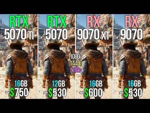 RTX 5070 TI vs RTX 5070 vs RX 9070 XT vs RX 9070 - Test in 20 Games & Performance