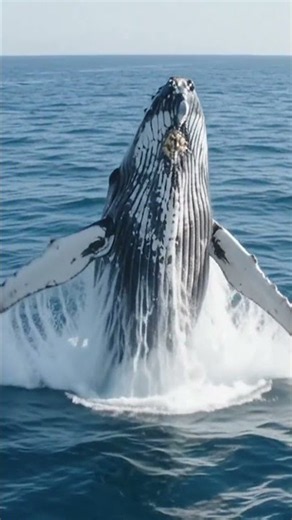 🐋 Massive Humpback Whale Breaching the Ocean