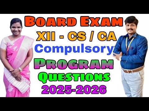 12th CS & CA board exam program questions 2025-2026